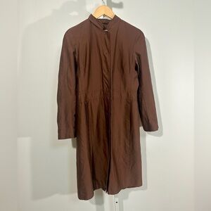 90’s 100% Silk  Max Azria Collection Brown Pleated Coat Dress – medium